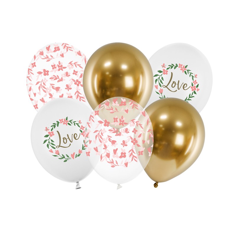 SB14P-321-000-6 Party Deco Set balónov - Jarná láska, 30cm (6ks) 