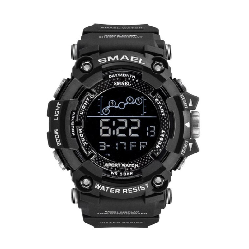 5268 Vodeodolné vojenské LED hodinky - SMAEL Čierna