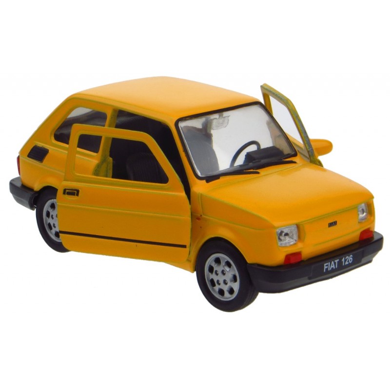 008805 Kovový model auta - Nex 1:34 - Fiat 126 Žltá