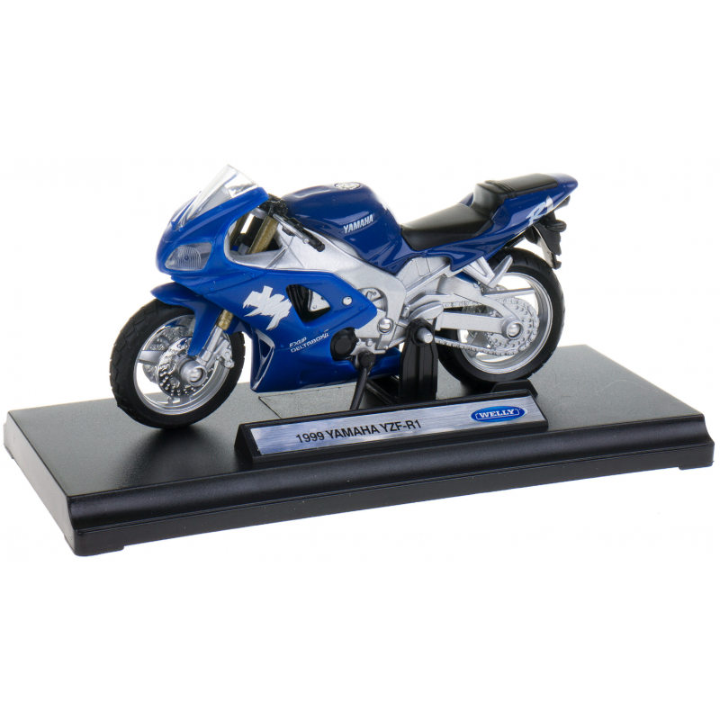 008690 Model motorky na podstavě - Welly 1:18 - 1999 Yamaha YZF-R1 