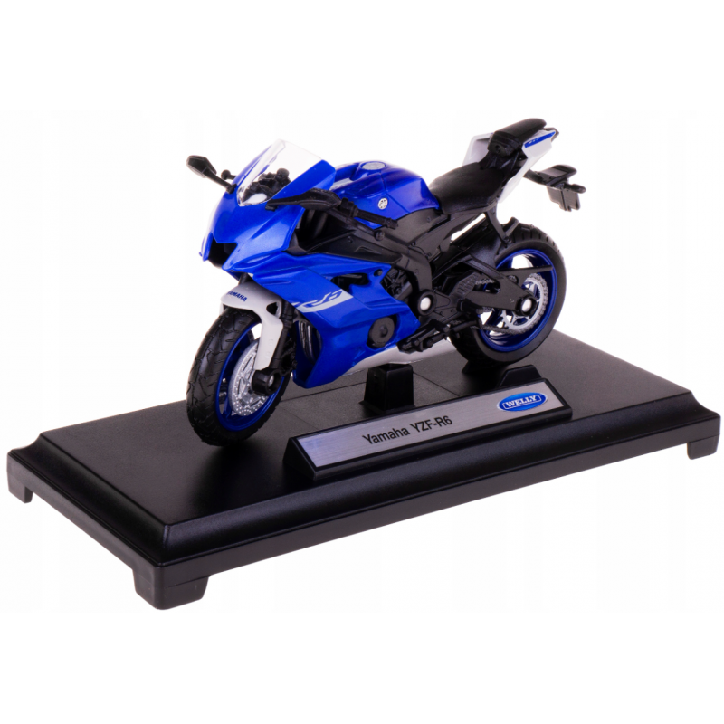 008690 Model motorky na podstavě - Welly 1:18 - Yamaha YZF-R6 