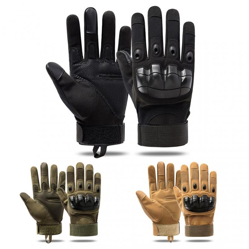 5287 Taktické ochranné rukavice - čierne / zelené Čierna, L