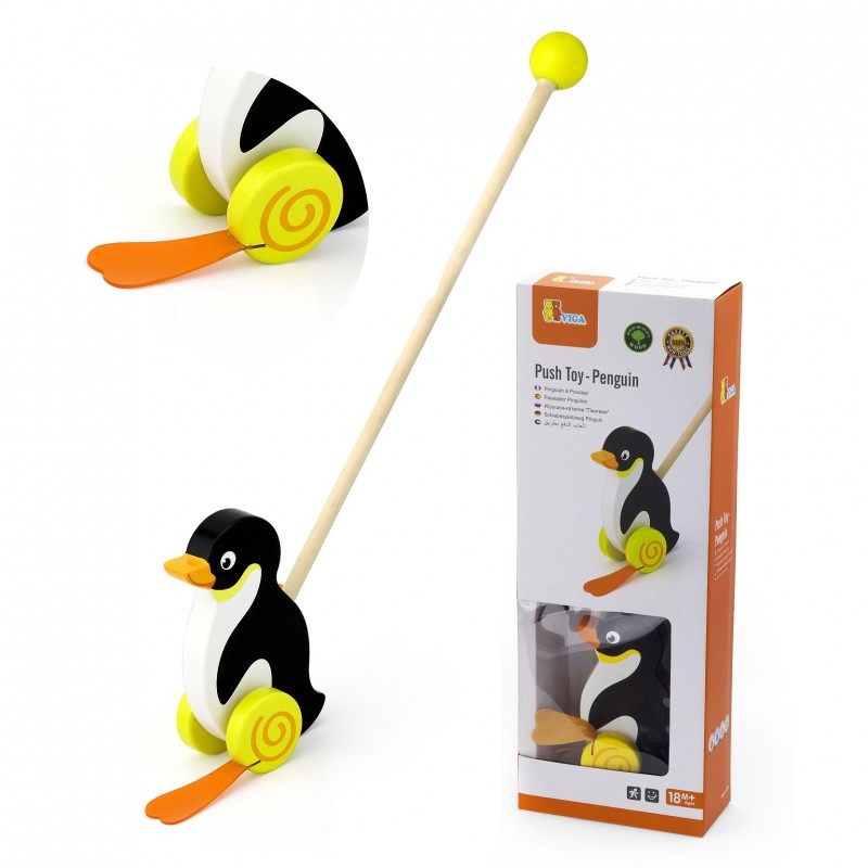 509620 Drevený tučniak na tlačenie - Viga Toys 