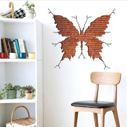 Nálepka na stenu - Motýľ z tehál 60x60cm