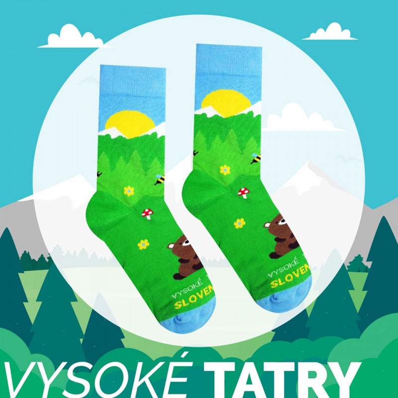 HESTY Veselé ponožky HESTY Vysoké Tatry – Medveď 39-42