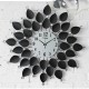 1204 Nástenné hodiny Black Flower Crystal