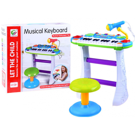 Detský klavír so stoličkou - Musical Keyboard