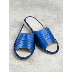 Dámske kožené papuče 78 modré