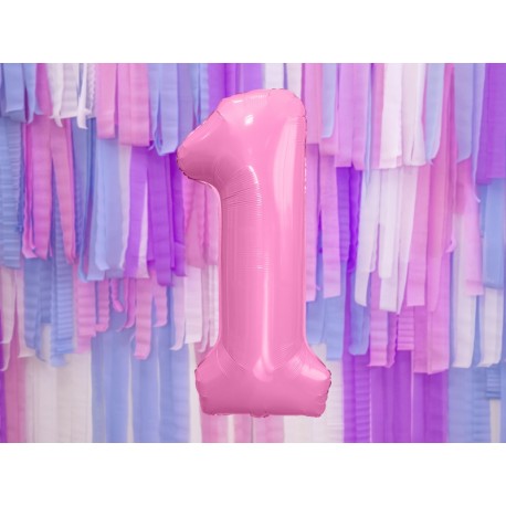 Fóliový balón - Číslo, ružový 86cm