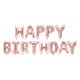 Set fóliových balónov Happy Birthday - Ružové zlato, 340x35cm