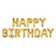 Set fóliových balónov Happy Birthday - Zlatý, 340x35cm