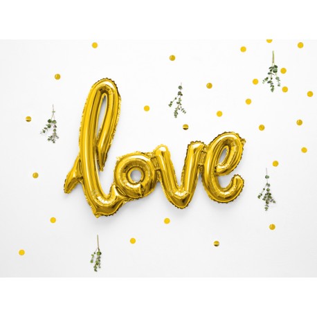 Fóliový balón - Love, Zlatý 73x59cm