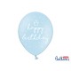 Balóny Happy Birthday - pastelová modrá 30cm, 6ks