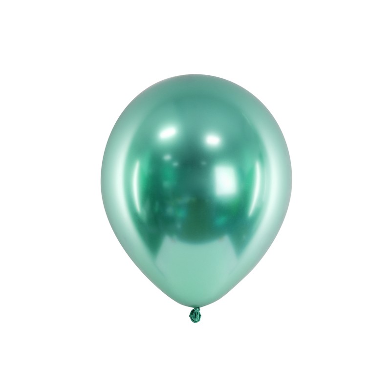 CHB1-012B-10 Party Deco Chromované balóny - Glossy 30cm, 10ks Zelená