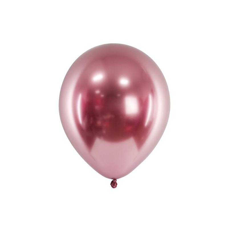 CHB1-019R-10 Party Deco Chromované balóny - Glossy 30cm, 10ks Růžová