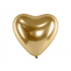Chromované balóny - Glossy Hearts 27cm, 10ks