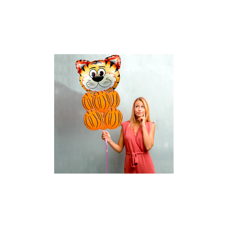 5950 Party Deco Fóliový balón - safari zvieratká 60x70cm Tiger