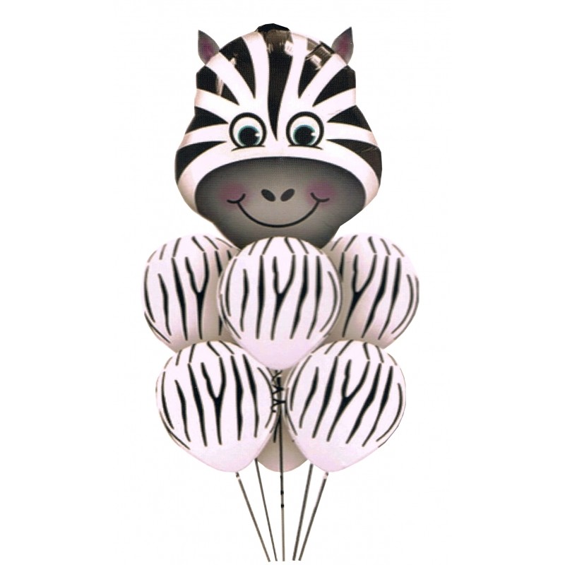 5950_1 Party Deco Fóliový balón - safari zvieratká 60x70cm Zebra