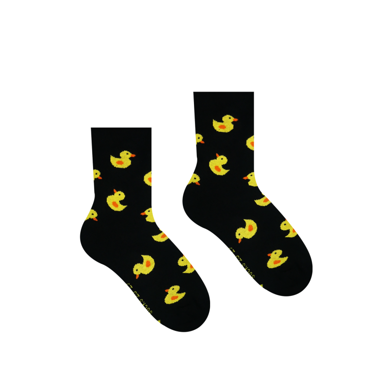 HESTY Veselé ponožky Hesty - Kačička čierna - Detské 30-34