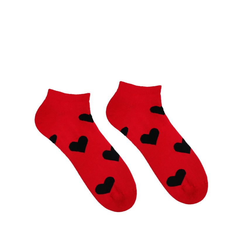 HESTY Veselé ponožky Hesty - Srdiečko Červené - členkové 43-46