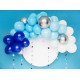 Kompletná balónová výzdoba - Modrá, 200cm, 61ks