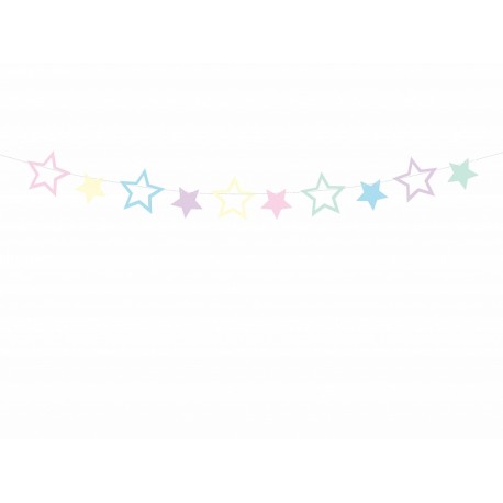 Girlanda - Hviezdičky - Pastel 1,4m