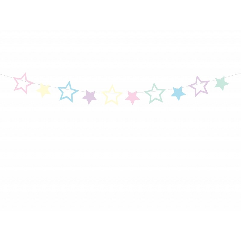 GL4 Party Deco Girlanda - hvězdičky - Pastel 1,4m 