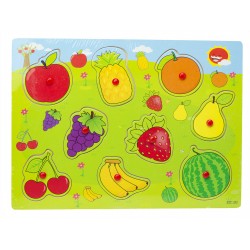 Drevené puzzle - veselé ovocie