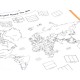 Prateľná omaľovánka s fixkami - WORLD MAP