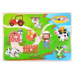 Detské drevené puzzle - Farma
