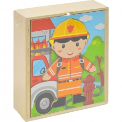 Drevené puzzle - hasič