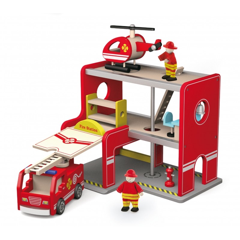 E-shop 50828 Drevená požiarná stanica + auto