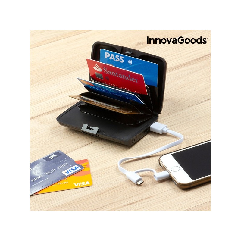 E-shop V0103791 InnovaGoods Bezpečnostné puzdro na karty s powerbankou Innovagoods