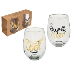 Set dvoch pohárov - Super Mom + Daddy Cool