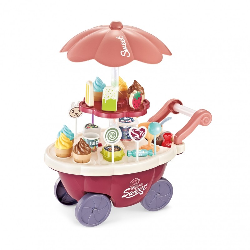 29993 DR Ružový vozík na cukrovinky so zmrzlinou 36 ks 