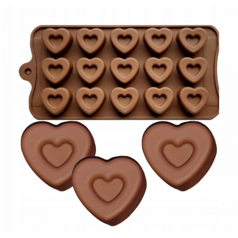 EBB0225P DR Silikonová forma na čokoládové bonbóny - Srdíčka