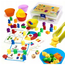 Montessori hra - Spočítaj medvedíkov - 44 dielov