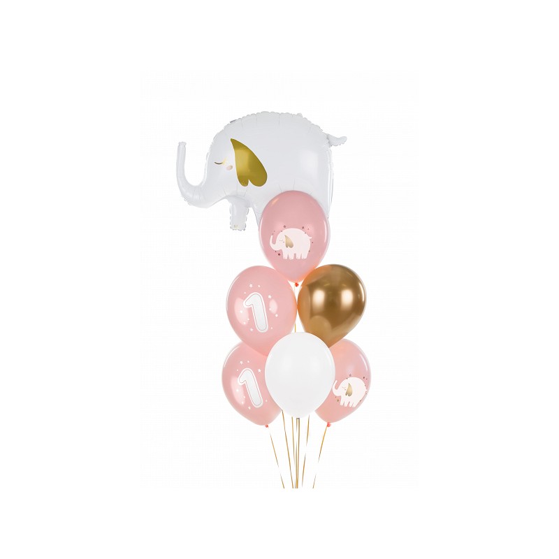 SB14P-322-081J-6 Party Deco Set balónků na první růček - chlapeček a holčička, 30cm (6ks) Dívka