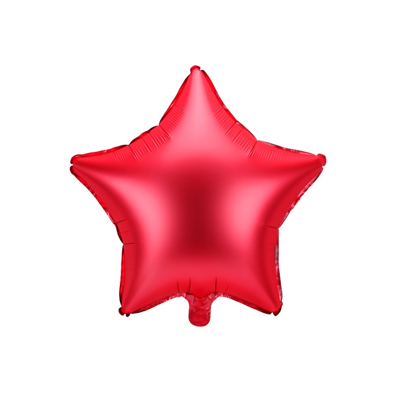 FB3S-007 Party Deco Fóliový balón - Matná hvězda - 48cm Červená