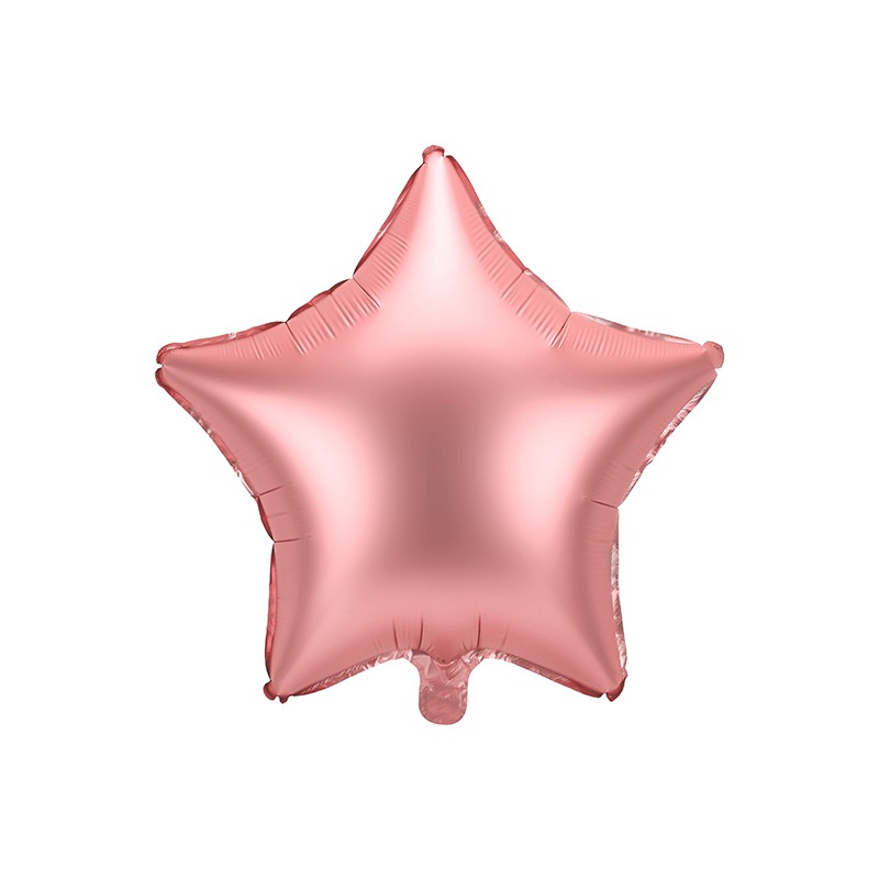 FB3S-019R Party Deco Fóliový balón - Matná hviezda - 48cm Rúžove zlato