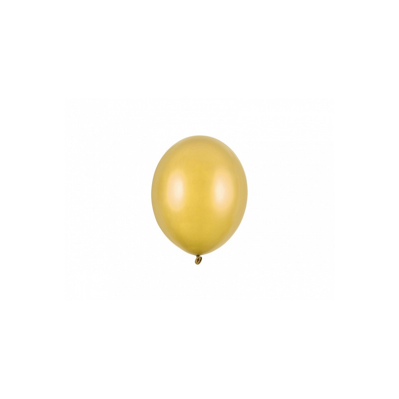 SB5M-019 Party Deco Eko mini metalické balóny - 12cm, 10ks Zlatá