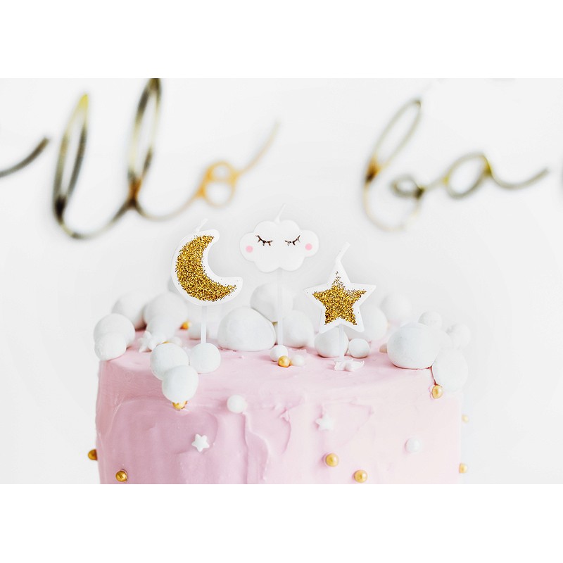E-shop SCS-5 Party Deco Narodeninové sviečky - Little Star - zlaté