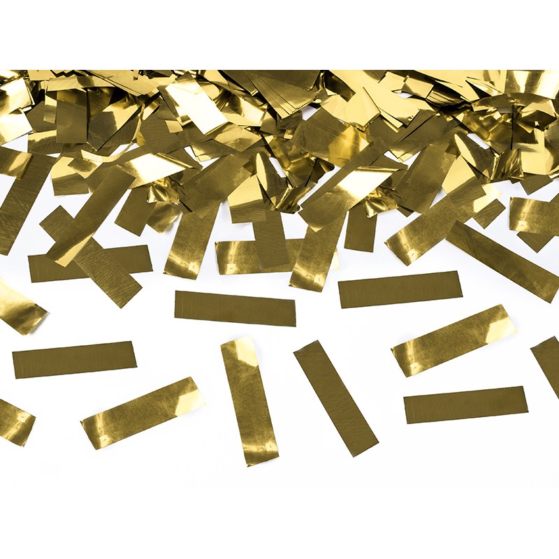 TUKM40-019 Party Deco Konfetové dělo 40 cm - fóliové konfety Zlatá