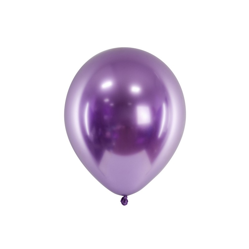 CHB1-014-10 Party Deco Chromované balóny - Glossy 30cm, 10ks Fialová
