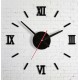 Nalepovacie nástenné hodiny - Rímske číslice - čierne