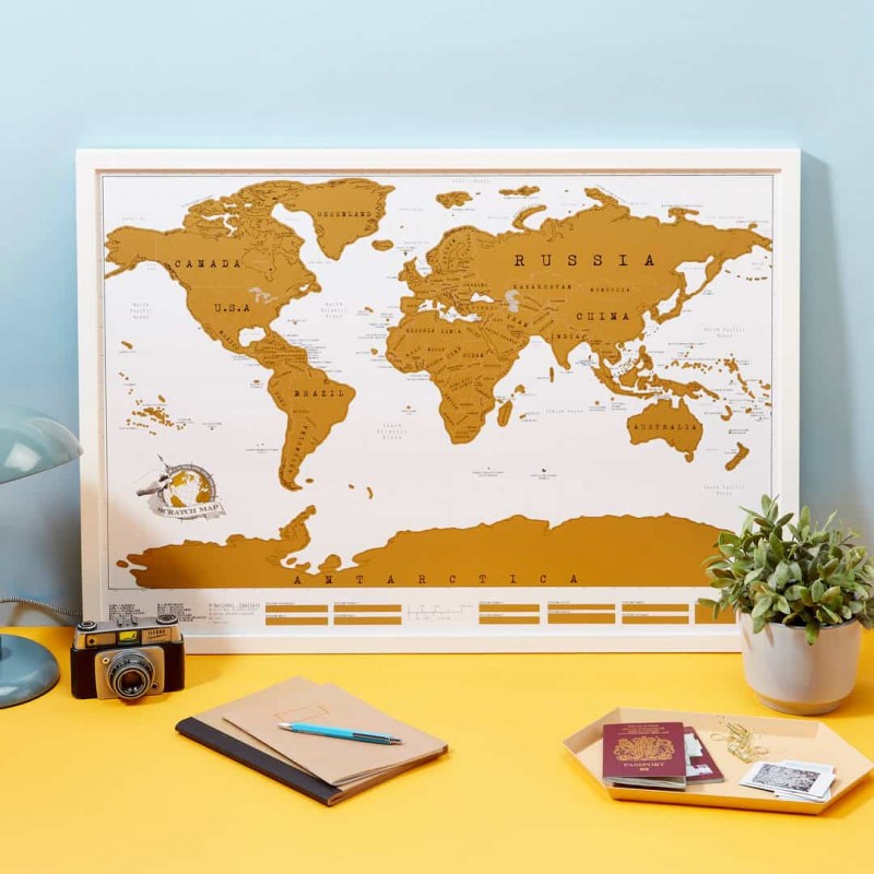 DR Stírací mapa světa - 88 x 52,5 cm
