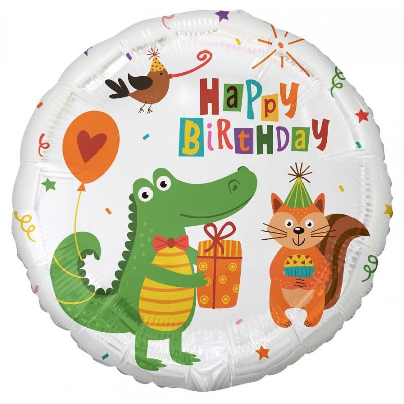 149272 DR Fóliový balón - Happy Birthday Krokodíl - 46cm 