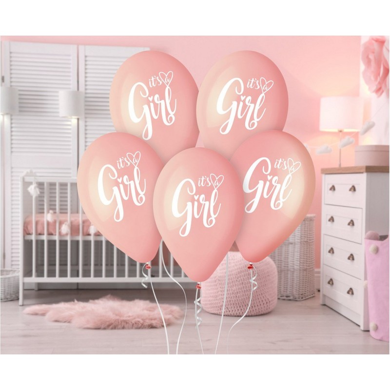 343120 Party Deco Set balónků - It's a Boy / It's a Girl - 33cm (5ks) Růžová