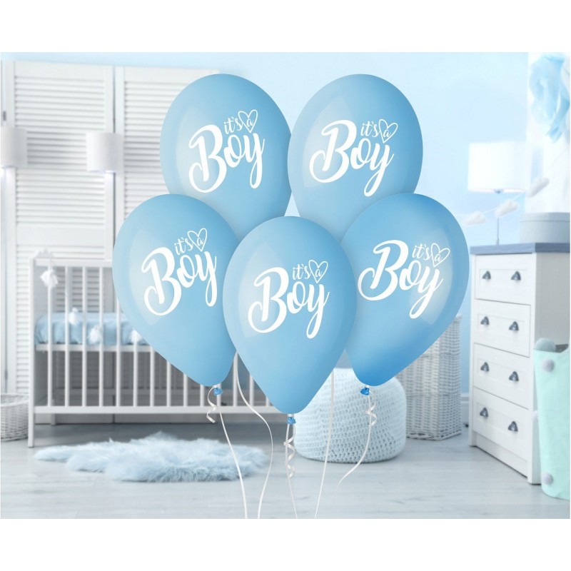 343137 Party Deco Set balónků - It's a Boy / It's a Girl - 33cm (5ks) Modrá