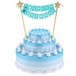 Zapich na tortu - Happy Birthday - modrý - 25cm